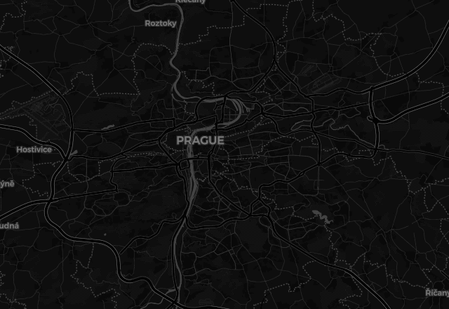 Map of Prague showing three Battswap stations: Horní Počernice, Liboc and Chrášťany